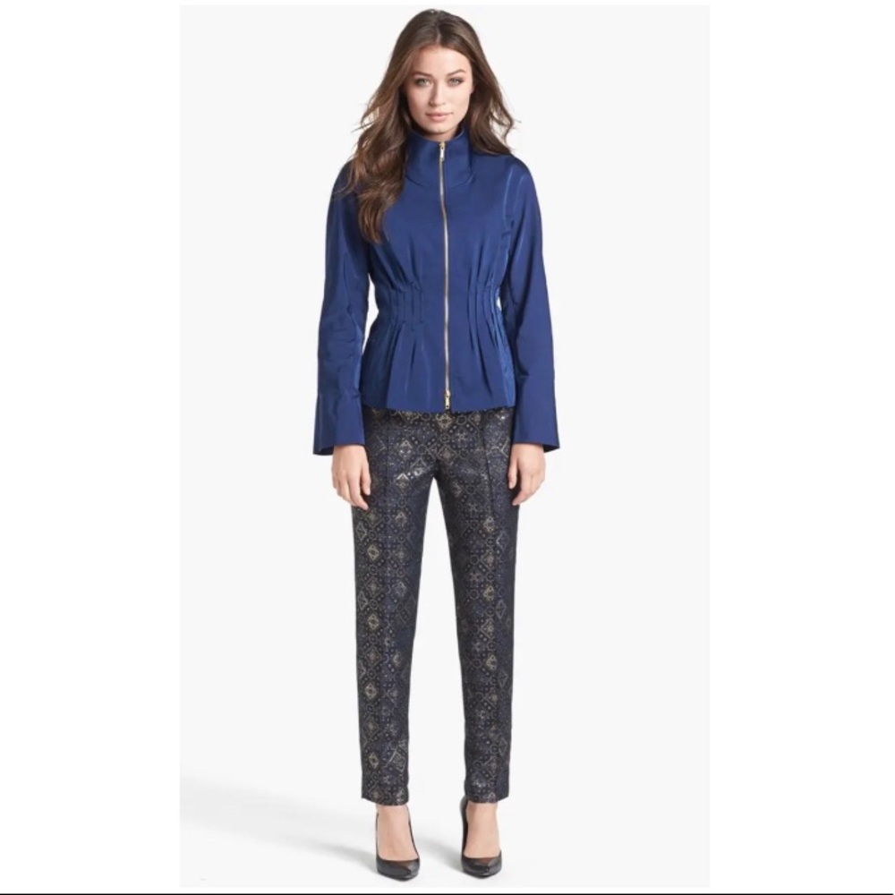Tibi Brocade Metallic Print Pants
